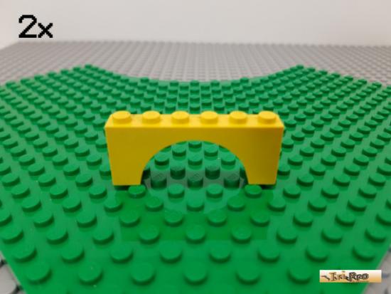 LEGO 2Stk Bogen / Bogenstein 1x6x2 gelb 3307