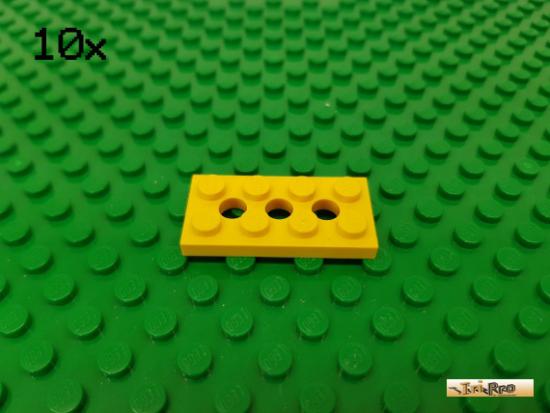 LEGO 10Stk Technic Lochplatte 2x4 gelb 3709