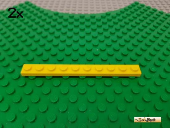 LEGO 2Stk Platte Basic 1x10 gelb 4477