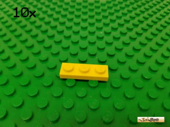 LEGO 10Stk Platte Basic 1x3 gelb 3623