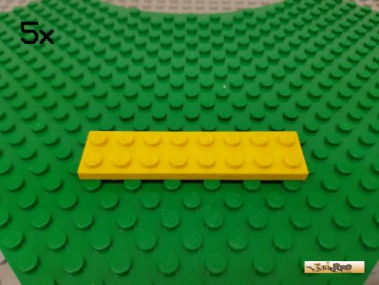 LEGO 5Stk Platte Basic 2x8 gelb 3034