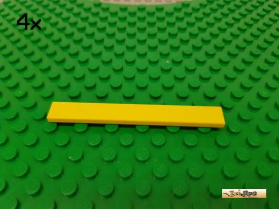 LEGO 4Stk Fliese / Kachel 1x8 gelb 4162