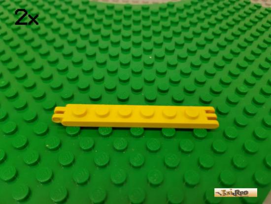 LEGO 2Stk Platte 1x6 modifiziert / Scharnier 2-3 Finger gelb 4504