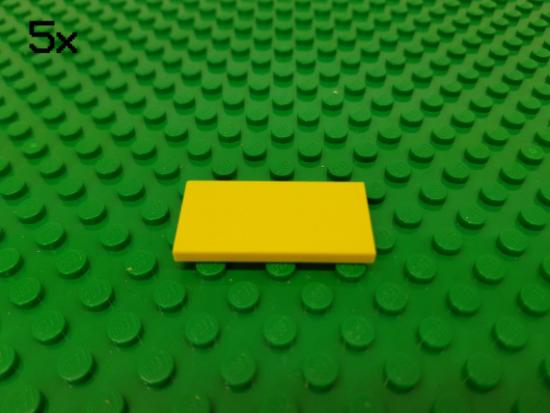 LEGO 5Stk Fliese / Kachel 2x4 gelb 87079