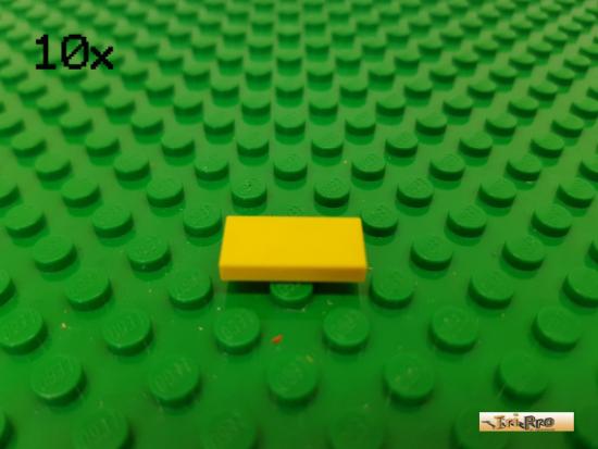 LEGO 10Stk Fliese / Kachel 1x2 gelb 3069