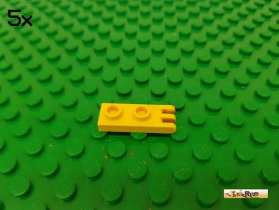 LEGO 5Stk Platte 1x2 / Scharnier 3 Finger gelb 4275