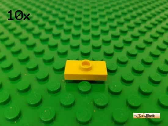 LEGO 10Stk Fliese / Platte mit 1 Noppe mittig gelb 3794