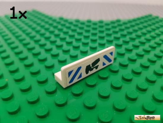 LEGO 1Stk Fliese / Platte / Bank 1x4x1 wei beklebt 43337