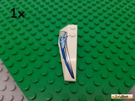 LEGO 1Stk Keilstein / Flgel 2x6x1 wei bedruckt 41747px5