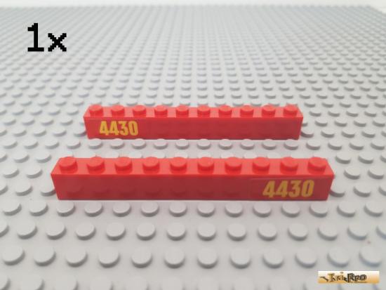 LEGO 1Stk Stein Basic 1x10 L+R rot beklebt 6111 / Set 4430