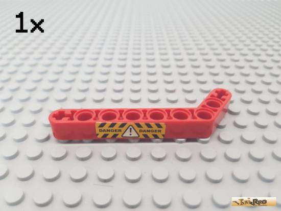 LEGO 1Stk Technic Liftarm / Winkel 1x9 rot beklebt 32271