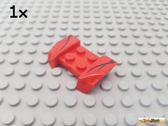 LEGO 1Stk Platte / Radkasten 2x4 rot beklebt 44674