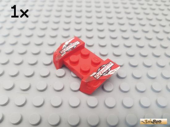 LEGO 1Stk Platte / Radkasten 2x4 rot beklebt 44674