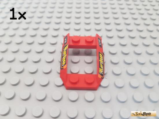 LEGO 1Stk Platte / Motorhaube 2x4 rot beklebt 47755