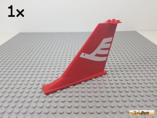 LEGO 1Stk Heckflgel / Flugzeug 2x12x8 rot bedruckt 54094pb01