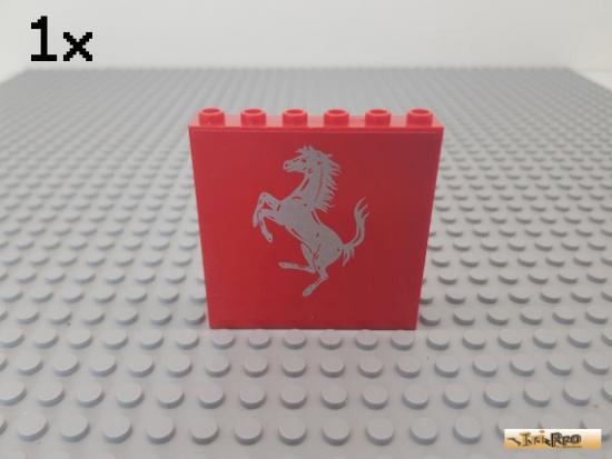 LEGO 1Stk Paneel / Wand 1x6x5 rot beklebt 3754 / Set 8185