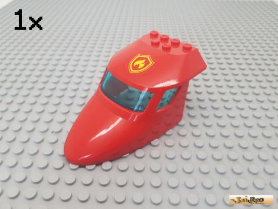 LEGO 1Stk Cockpit / Flugzeug 6x10x4 rot beklebt 87613pb007 / Set 4209