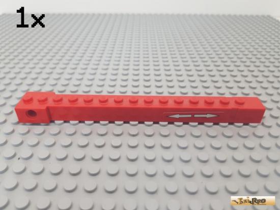 LEGO 1Stk Kranarm / Ausleger 2x16 rot beklebt 2351