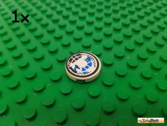 LEGO 1Stk Fliese / Kachel 2x2 rund wei beklebt 4150px56