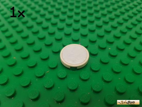 LEGO 1Stk Fliese / Kachel 2x2 rund wei beklebt 4150