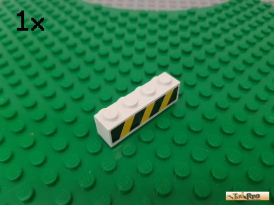 LEGO 1Stk Stein Basic 1x4 / 4 Noppen seitlich wei beklebt 30414