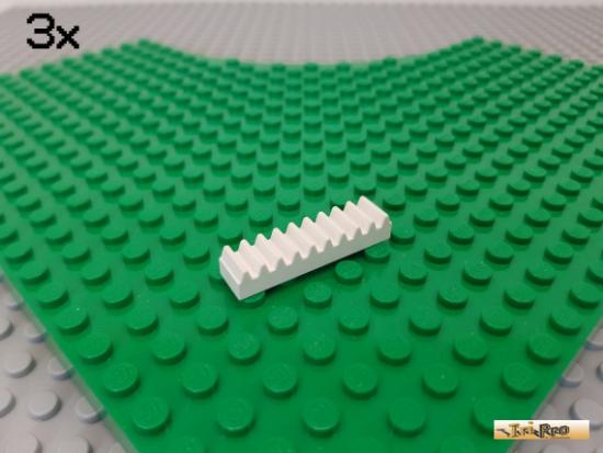 LEGO 3Stk Platte / Zahnstange 1x4 wei 3743