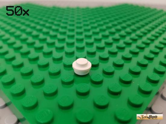 LEGO 50Stk Platte 1x1 rund wei 4073