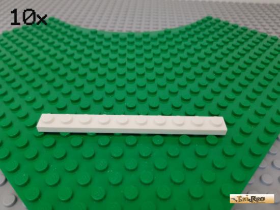 LEGO 10Stk Platte Basic 1x10 wei 4477