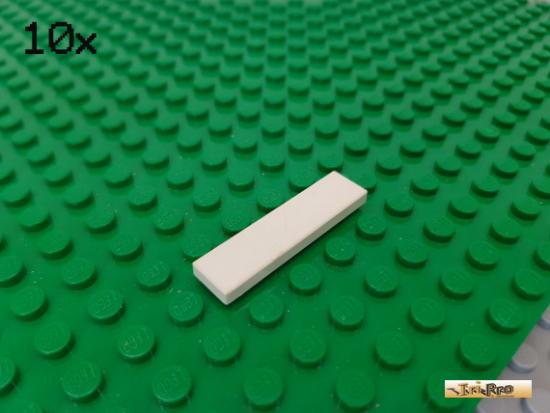 LEGO 10Stk Fliese / Kachel 1x4 wei 2431