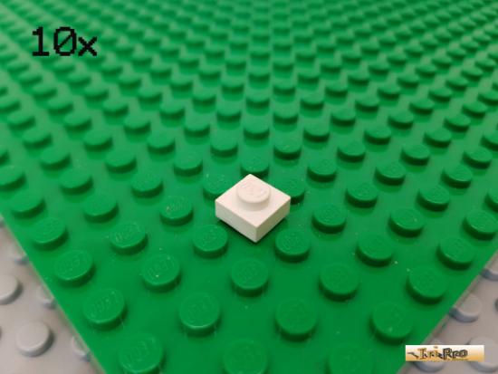 LEGO 10Stk Platte Basic 1x1 wei 3024