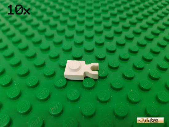 LEGO 10Stk Platte 1x1 mit Clip horizontal wei 4085