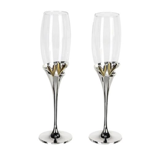 Metall/Glas Champagnerglas 